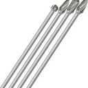 4Pcs Long Carbide Burr Set 1/4" Shank Total L 6.1" Die Grinder Bits Rotary Rasp Attachment Cut Port Grind Metal Cast Iron Steel Aluminum Cylinder Head Engine Intake Exhaust Manifold Tight Area
