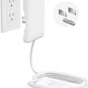 Outlet Cover Extension Cord Long 10ft, 3 Outlets Indoor Flat Extension Cord & Ultra-Thin Flat Wall Plug, 900J Surge Protector, 13A/1625W, ETL Listed, Behind Bed Couch Dresser Furniture, White