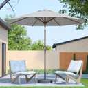 10FT Patio Umbrella Outdoor Market Umbrella with Crank and Tilt, 8 Flexible Fiberglass Ribs, UV-Resistant Waterproof Canopy for Patio, Deck, Garden, Backyard, Light Gray