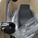 Ergonomic Saddle Stool with Foot Ring, Adjustable Rolling Chair, Black, Chrome