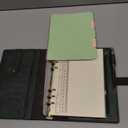 Wonderpool A5 Binder Journal Leather Spiral Notebook Refillable College Ruled Paper, Budget Binder Rings Diary Organizer with Pen for Office School Travel Business Planning Writing (Green,A5)