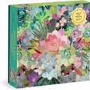 Galison Succulent Mosaic 500 Piece Foil Puzzle from Galison - 20" x 20" Beautifully Illustrated Puzzle, Thick & Sturdy Pieces, Fun and Challenging Activity for Adults, Unique Gift Idea!