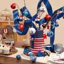 DecorbyHannah 4th of July Tree Decorations,21ct Memorial Day Ornaments for Tree Patriotic Red White Blue Decorations Shatterproof Hanging Ornaments for Independence Day,Flag Day,USA 250th Holiday