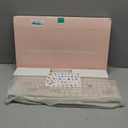 Wireless Keyboard and Mouse, Full-Size Retro Typewriter Keyboard with Round Keycaps, 2.4GHz for Windows, Mac, Laptop, PC, Desktop (Milky Tea Colorful)