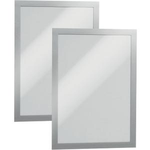 Durable Duraframe Self-Adhesive Magnetic Frame Silver - Tabloid Size 11" x 17" - Document Frame for Internal Signage - Self-Adhesive Attachment - Pack of 2