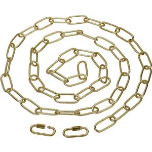 PATIKIL 6ft Lighting Hanging Chain, Metal Looping Chain with Quick Link Screw Lock Connectors for Hanging Plant Pendant Chandelier Light Fixture, Brass