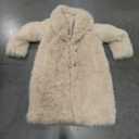 Flygo Womens Long Faux Fur Coats Winter Fluffy Open Front Luxury Overcoat Shaggy Lapel Long Sleeve Fuzzy Warm Cardigan Jacket, Size XL