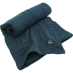 HIORIE Japanese Gauze Blanket, 8-Layered Twin Size, 100% Cotton, Lightweight Soft Breathable, All Season, Machine Washable, Navy, 69x79inches