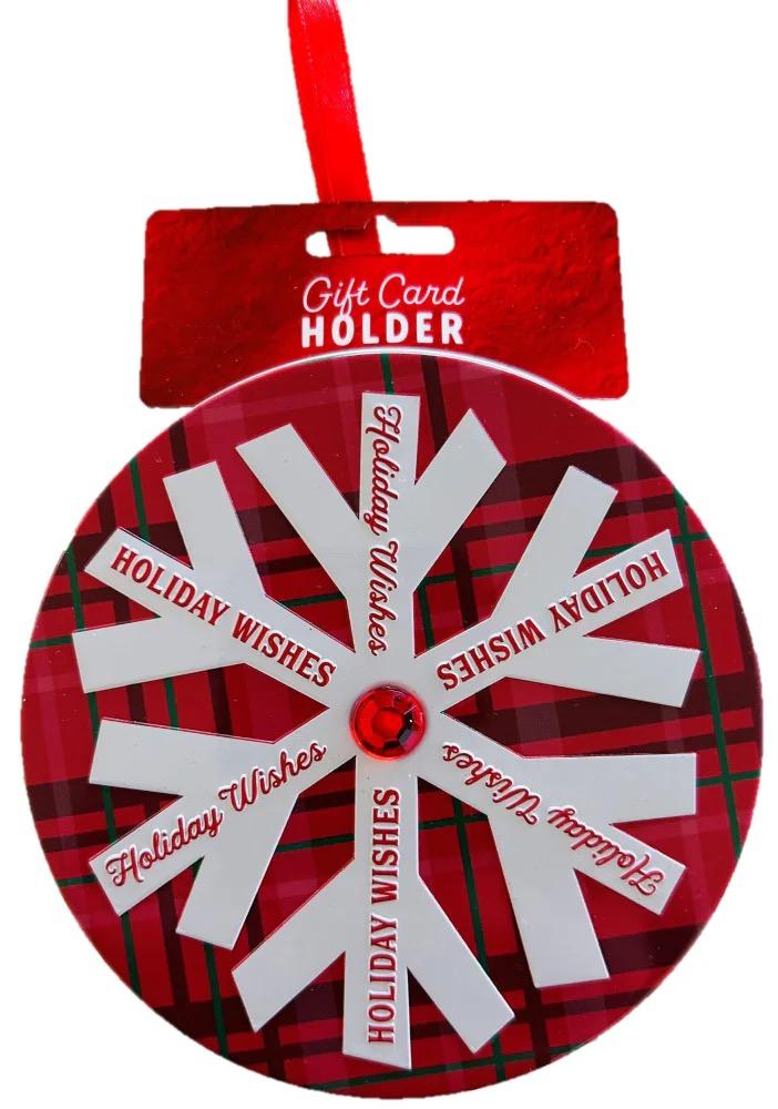 Surface Packaging Snowflake Circle Gift Card Holder Tin