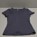 SUUKSESS Women Double Lined Fitted Basic Tee Sexy V Neck Short Sleeve Y2K Crop Top (Medium, Ash)