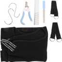 Sosoport Pet Grooming Hammock Kit Incl. Nail Clipper Comb for Dogs and Cats Easy to Assemble Ergonomic Random (Black)