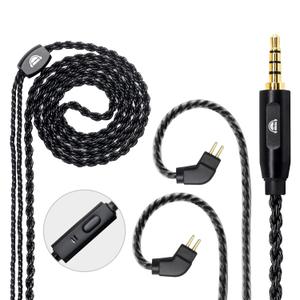 okcsc 2 Pin Cable for Earphone, Detachable Earphone Replacement Cable,6 Core OFC Upgrade Cable for KZ ES4 ED16 ZS5 ZS6 ZSR ZST ZS10 with Mic