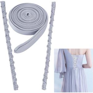 BENECREAT Silver Corset Back Kit, Adjustable Dress Lacing Set for Wedding & Prom Gowns, 3-Piece Zipper Replacement