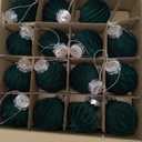 25-Pack Velvet Christmas Ball Ornaments, Shatterproof Premium Fabric Xmas Tree Decorations for Home, Party, Holiday Festive Decor (Emerald Green)