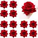 Handcraft Flower Napkin Rings Set of 12, Spring Flower Artificial Rose Napkin Rings for Wedding Birthday Party Banquet Spring Table Decor