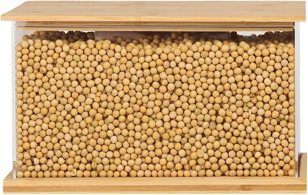 Large Food Storage Containers with Bamboo Lid,155oz/4.6L,Pantry Organizers and Storage for Cereal, Rice, Flour,Fruit,Onion and Pet Snacks