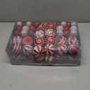 100Pcs Christmas Balls Ornaments Set, Shatterproof Christmas Decorations with Hand-held Gift Package for Xmas Tree/Holiday/Wedding/Holiday/Party Decor (Red & White)