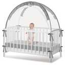 Crib Tent - Crib Net to Keep Baby in, Stop Baby from Climbing Out of Crib, Pop Up Crib Tent with Durable Breathable Net Double Zipper Strong Rods Installation Convenience (Large, Gray)