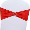 Tosnail 50 Pack Spandex Chair Sashes Wedding Chair Decoration Party Chairs Covers - Red
