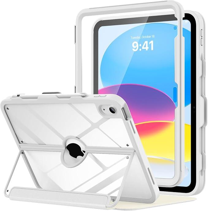 MoKo for iPad (A16) 11th/10th Generation Case 2025/2022 with Pencil Holder
For iPad 11/10.9-Inch Case, Full Heavy Duty Clear Cover, Built-in Screen Protector, Magnetic Multi-angle Stand, White