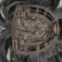 TYQ Hair Toppers for Women with Thinning Hair 14 Inch, 360 3D Synthetic Curly Wavy Wispy Clip in Bangs(Natural Black) (1b)