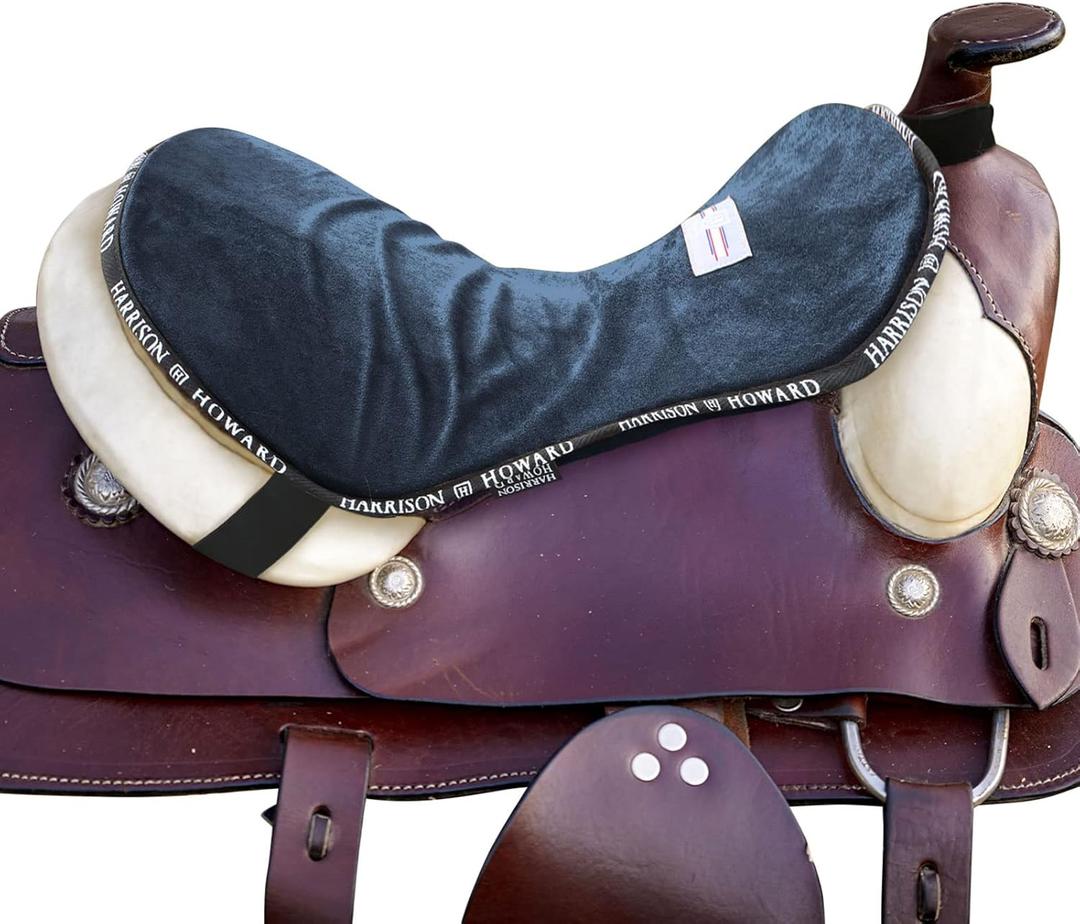 Harrison Howard Trail Seat Saver Western Tack Saddle Ride-on Pad with Cushion Bottom Helps Distribute Back Pressure (Navy)