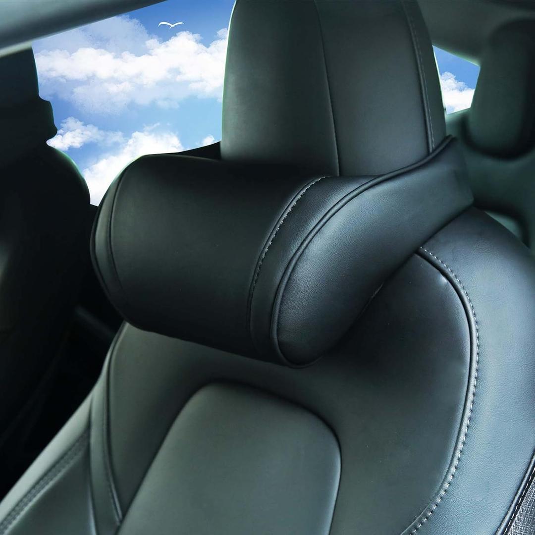 Car Neck Pillow with Memory Foam Comfortable Ergonomic Design Seat Neck Support Headrest Softness Car Pillow Cushion for Driving, Universal Fit, 1 Piece, Black