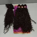 Dark Brown Afro Kinky Curly Synthetic Hair Weave 4 Bundles 16 18 18 20 Inches Jerry Curl Synthetic Hair Weft Extensions(Color 4)