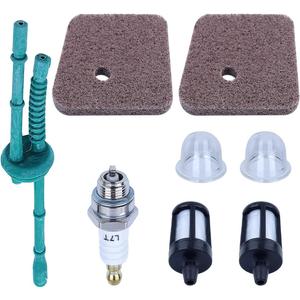 Adefol Air Fuel Filter Kit for Stihl FS38 FS55R FS45 FS45C FS46 FS55 HS45 KM55 HL45 MM55 Etc, String Trimmer Accessory Air Filter + Fuel Filter + Fuel Line + Spart Plug + Primer Bulb 9 in 1 Parts
