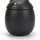 MEETPET Cat Urn Dog Urn Sized 3.2x2.9 and 4.9x4.25. A Smiley-Cat Pet Urn with a Memoria Card.Cat Urns for Ashes for Your Pet (12 cu/in, Black)