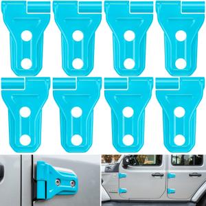 Door Hinge Cover Trim Exterior Accessories Decoration for 2018-2025 Jeep Wrangler JL JLU Sport Sahara Freedom Rubicon Unlimited & Gladiator JT 2-Door and 4-Door (Light Blue 8PCS)