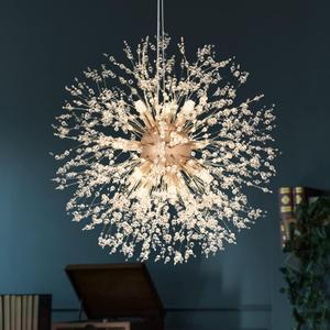 SineRise Modern Crystal Chandeliers Firework, Crystal Light Fixture, Dandelion Chandelier (12-Light, Gold) for Foyer Hallway Entryway Kitchen Bedroom