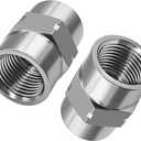 Beduan Stainless Steel Reducing Coupling Adapter 1/2" NPT Female x 3/8" NPT Female Hex Coupler Pipe Fitting for Air Water Gas Oil(Pack of 2)