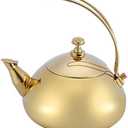 1.5L Stainless Steel Teakettle Classical Teapot Teakettle Fast Water Heating Boiling Pot (Gold)