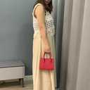 Small crossbody tote bags for women faux leather cute clutch mini purses and handbags (Red)