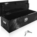 39x13x10 Inch Aluminum Truck Tool Box Heavy Duty Diamond Plate Pickup Tool Boxes Underbody Truck Bed Toolbox with Lock and Keys Suitable for Pickup RV Van Trailer Black