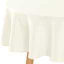 Hiasan Round Textured Tablecloth 60 Inch - Waterproof Spillproof Antiwrinkle Jacquard Table Cloth, Decorative Polyester Table Cover for Kitchen, Outdoor Picnic, Holiday and Parties, Champagne