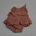 Douhoow Infant Baby Girl Romper Baby Ruffle Bodysuit Jumpsuit One-Piece Cotton Linen Clothes (12-18 Months, Khaki)