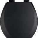 Toilet Seat, Slow Close, Soft Touch, Ultra-Smooth Matte Finish (No Orange-Peel Texture), Premium Moulded Wood, Quick Release, PIKLiDS (Black, Round)
