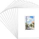 Prudiut 15 Pack 11x14 White Picture Mats, Frame Mattes for 5x7 Pictures Display Photo Frame Mat Core Bevel Cut Mat Board Show Kit for Photos, Prints, Artworks