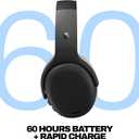 Skullcandy Crusher ANC 2 Wireless Over-Ear Bluetooth Headphones with Multi-Sensory Bass, Active Noise Cancelling, Up to 60 Hours Battery, Microphone for iPhone Android - Black/Asphalt