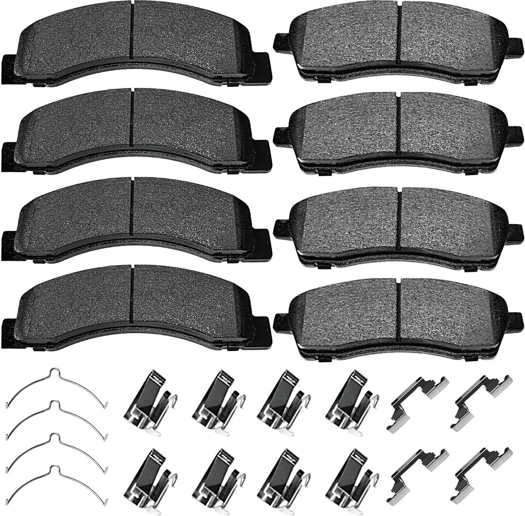 Brake Pads Front and Rear Compatible with 2000-2005 Ford Excursion, 1999-2004 Ford F-250 F-350 Super Duty Automotive Replacement Brake Pads Semi-Metallic D824 D757
