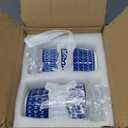 Selamica Ramekins with Lids 4 oz Oven Safe, Creme Brulee Ramekins Souffle Dishes with Covers, Stackable Ceramic Mini Ramekin Bowls Set for Dipping, Custard, Pudding, Baking, Set of 6, Vintage Blue