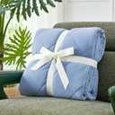 Cozy Bliss Cooling Throw Blanket for Hot Sleepers 50"x70", Q-Max 0.45 Cooling Comfort, Cold Blankets for Night Sweats Sleeping, Ultra-Cool Lightweight Breathable Summer Blanket for Couch Bed, Blue