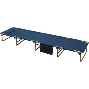 SUNNYFEEL Portable Folding Camping Cot Lightweight, Outdoor Sleeping Cots with Pillow, Easy Set up and with Load-Resistant Support 300 LBS for Travel Camp Beach Vacation (Navy Blue)