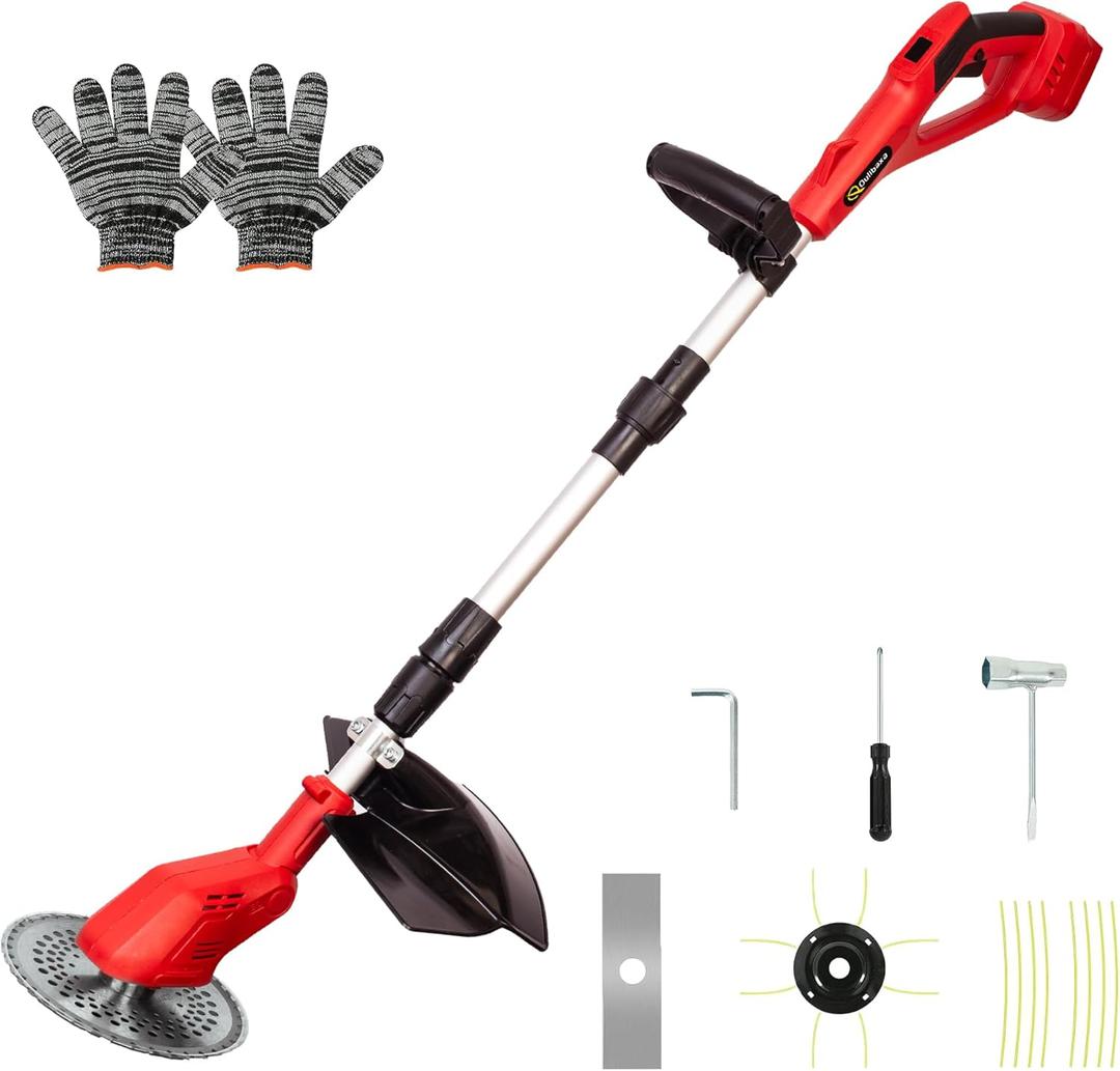 Cordless Weed Eater for Milwaukee 18V Battery, Brushless Weed Wacker Folding 3 in 1 Extendable Pole, Electric Weed Eater/Edger Trimmer/Lawn Mower for Yard Garden (Battery Not Included)