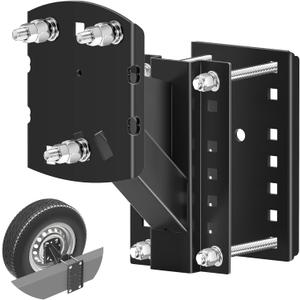 Foozet Trailer Spare Tire Mount Bracket, Heavy Duty Spare Tire Carrier Mount for Boat and RV, Fits Most 4 5 6 Lugs Wheels on 4", 4.25", 4.5", 4.75", 5" or 5.5" Bolt Patterns, Holds up to 160 Lbs