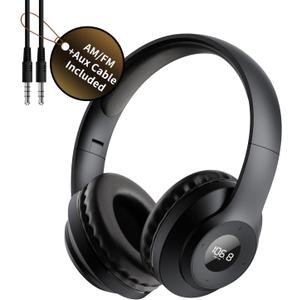 X5 AM FM Radio Headphones Rechargeable, Personal Portable Radio Headset am/fm Digital Earmuff with Best Reception for Jogging, Mowing, Cycling, Meeting, Church