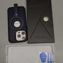 for iPhone 15 Pro Case Leather | iPhone 15 Pro Leather Case with Stand | Compatible with MagSafe with Magnetic Ring Grip Holder (Blue, IP 15 Pro-6.1inch)