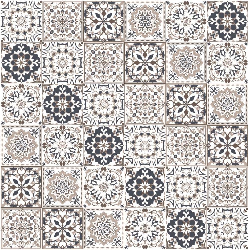 36 PCS Wall Tile Stickers for Kitchen Peel and Stick Backsplash 3.9 x 3.9 Inch Bohemia Self Adhesive Wall Tiles Sticker Easy to Apply Just Peel and Stick for Home Kitchen Backsplash Decor